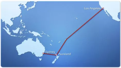 Pacific fibre route map