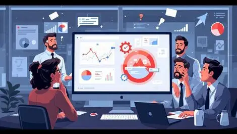 Business professionals australian office digital data visuals curiosity