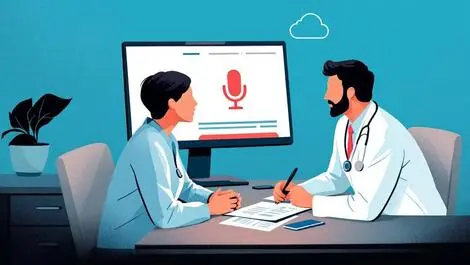 New zealand gp consultation doctor patient computer microphone medical documents cloud tech healthcare