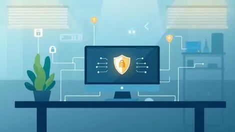 Secure computer workstation us government office data protection shields