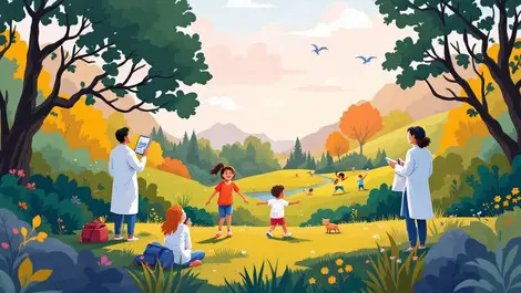 Happy children playing outdoors new zealand nature scientists supporting childhood health research