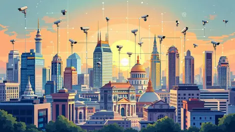 Bangkok cityscape surveillance cameras digital networks ai integration