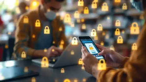 Australian shoppers online shopping laptops smartphones data privacy padlock