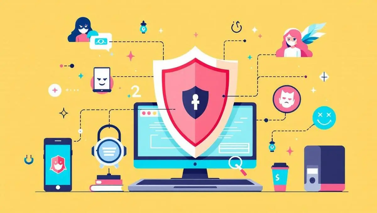 Digital shield protecting smartphone laptop desktop against phishing threats