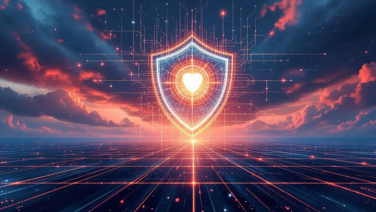 Digital shield global networks ai quantum future cybersecurity illustration