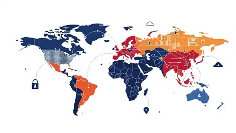 World map nz centric global connections security cloud access