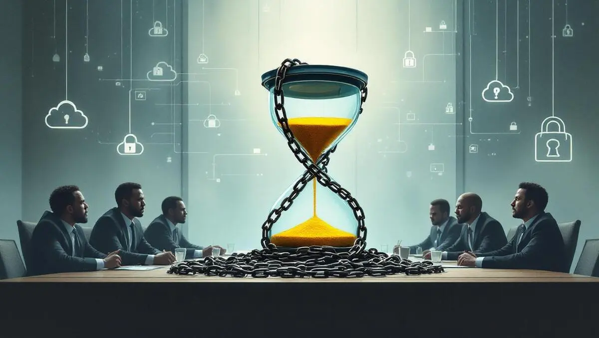 South africa boardroom hourglass chains cybersecurity anxiety