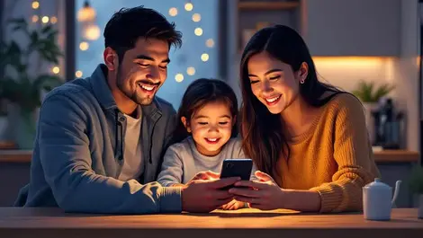 Filipino canadian family kitchen single smartphone dual icons flags