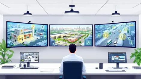 Dubai security control room cctv school energy city analytics ai