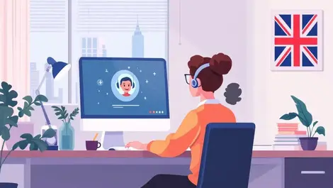 Uk gov office ai assistant for british job seeker flat vector