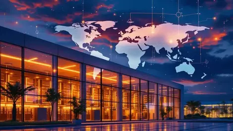 Taiwan hpc datacenter dusk exterior glass servers global links