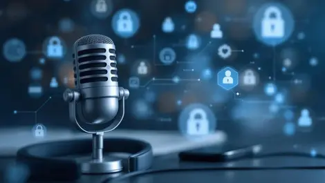 Podcast mic headphones data streams privacy fraud security